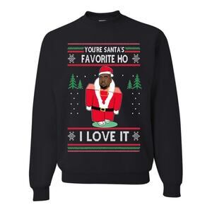 Gildan You're Santas Favorite Ho I love it Kanye Ugly Christmas Sweatshirt Small